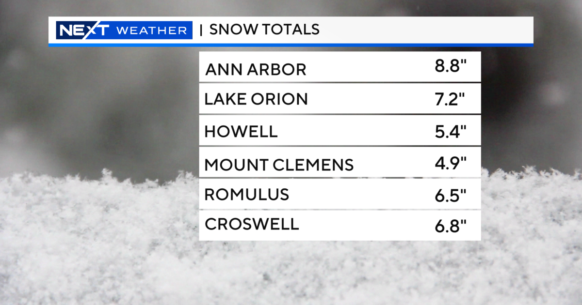 Southeast Michigan snowfall totals Ann Arbor tops the list CBS Detroit