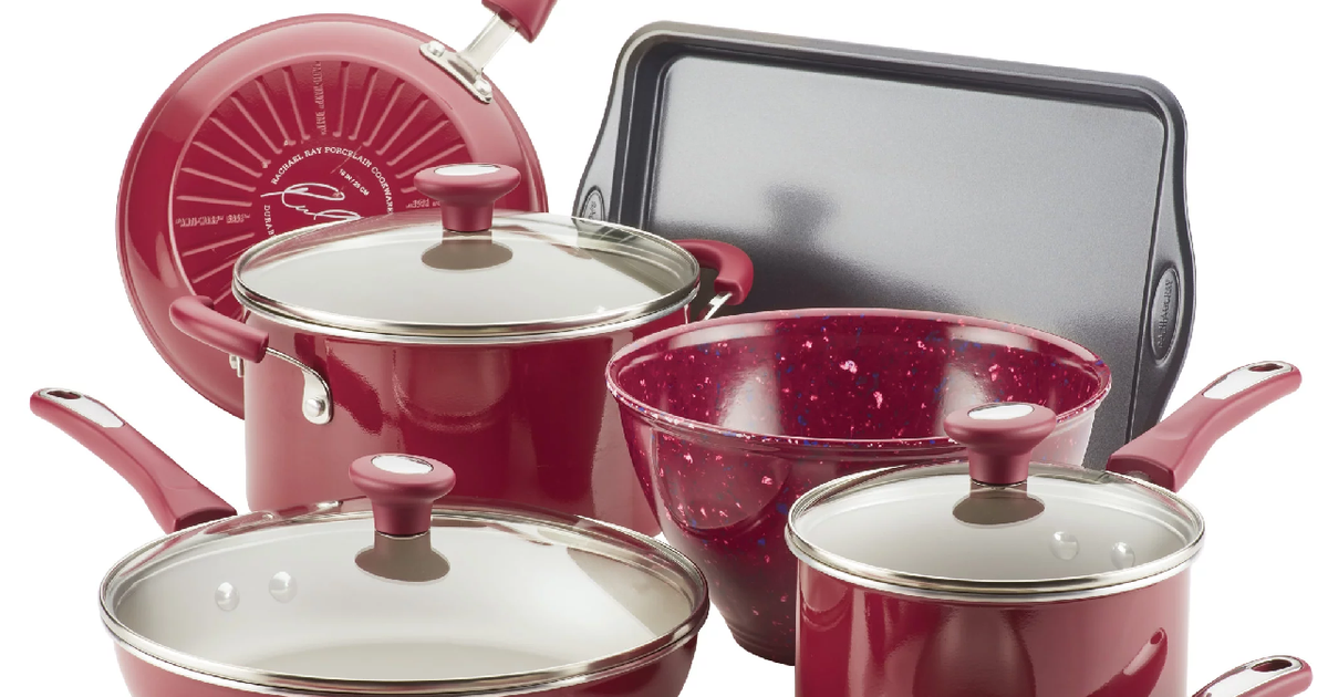 This 12piece Rachael Ray cookware set is almost halfoff at Walmart
