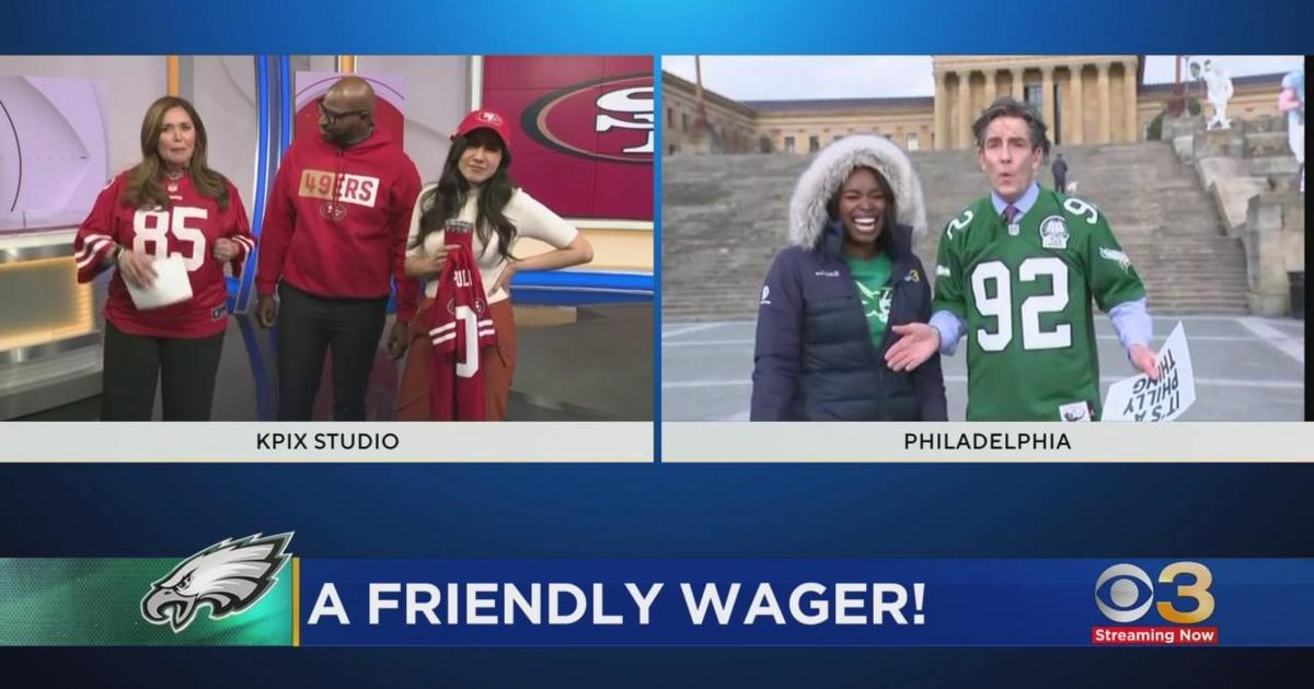 Before Eagles-49ers game, making a friendly wager with Bay Area
