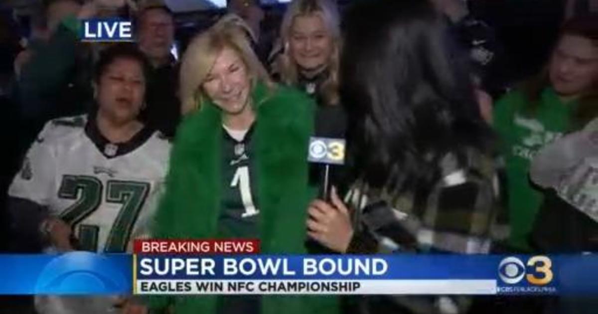 Fans celebrate as the Philadelphia Eagles are Super Bowl bound