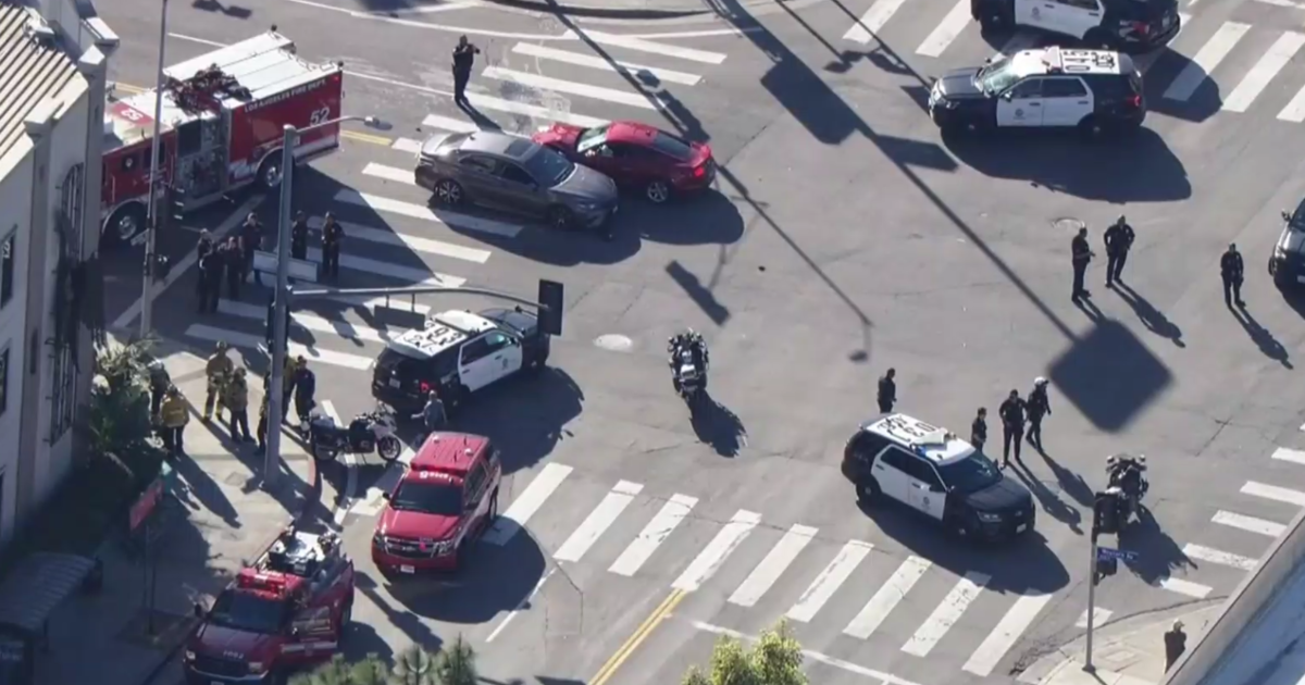 LAPD Officers Hospitalized Following Two-car Crash In Hollywood - CBS ...