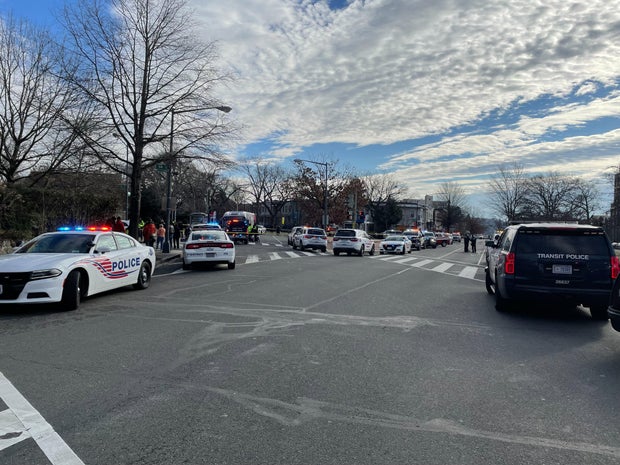 Police respond to a shooting at a Metro station in Washington, D.C., Feb. 1, 2023. 