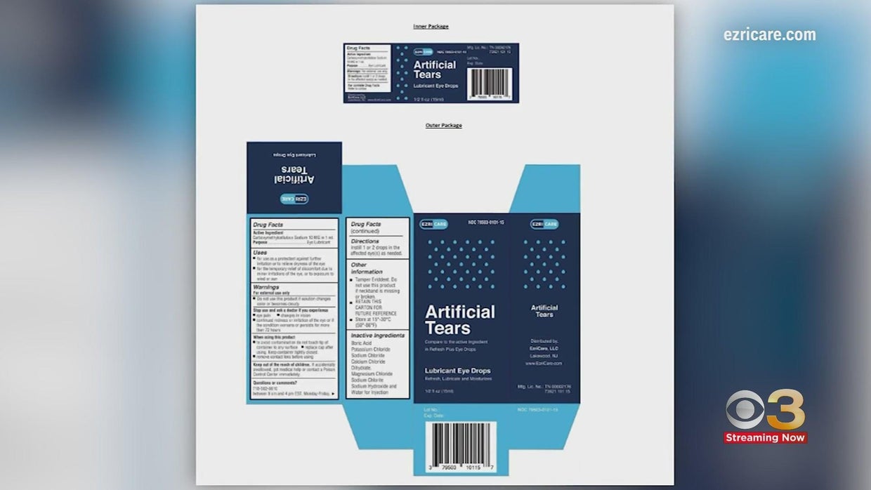 Ezricare recalls artificial tear drops over reports of vision loss and death CBS News