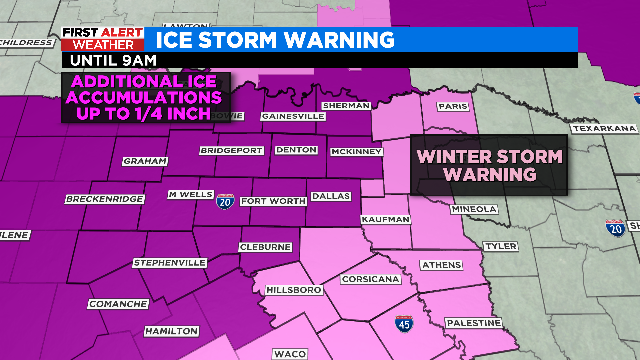 Slushy, icy roads still expected in North Texas as temperatures begin to warm 
