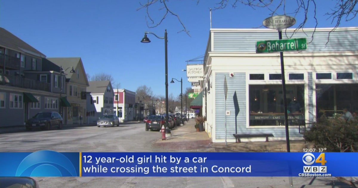 12-year-old girl hit by car in Concord while crossing street - CBS Boston