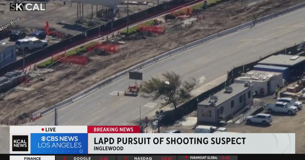 LAPD in pursuit of shooting suspect in Inglewood - CBS Los Angeles