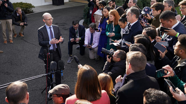 White House spokesman Ian Sams speaks to reporters in Washington 