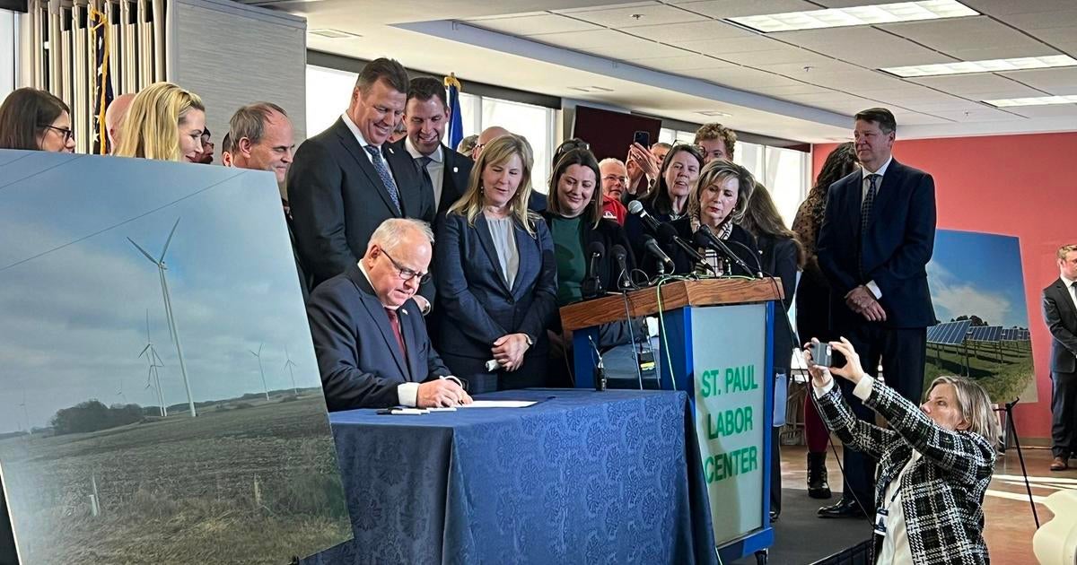 Gov Walz Signs 100 Percent By 2040 Energy Bill Into Law Cbs Minnesota