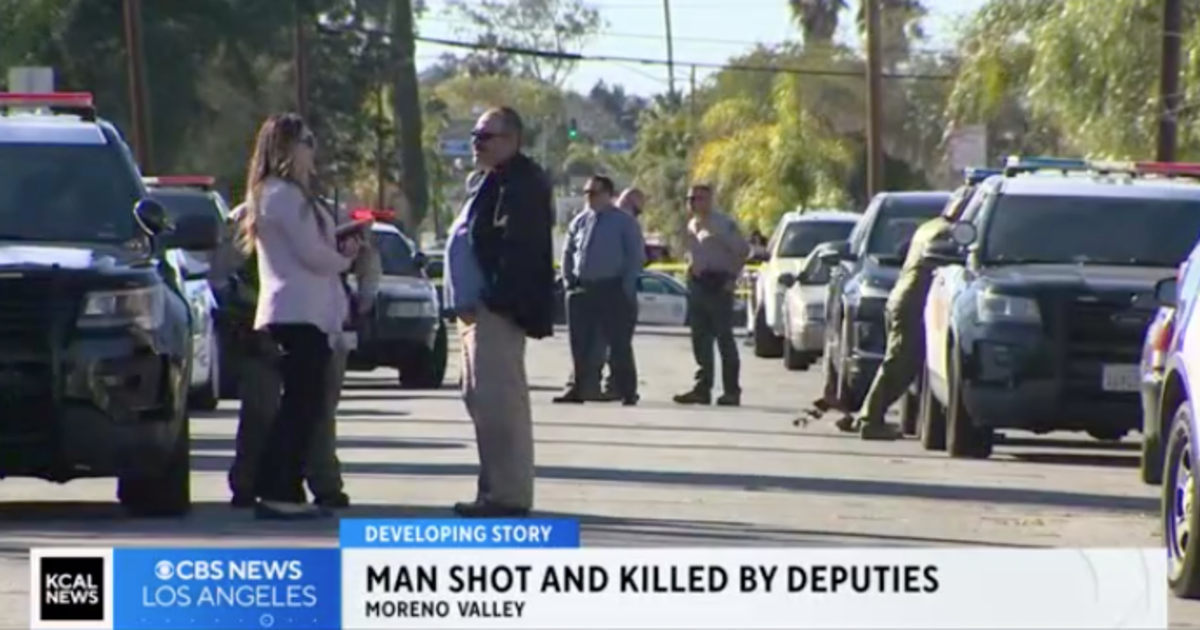 Man shot and killed by Riverside County deputies in Moreno Valley CBS