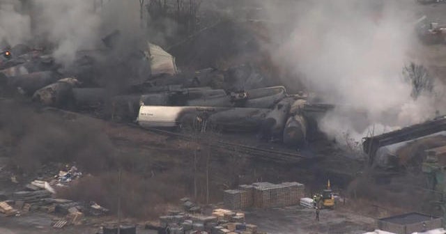 Crews conduct controlled release of toxic chemicals following Ohio train derailment CBS News