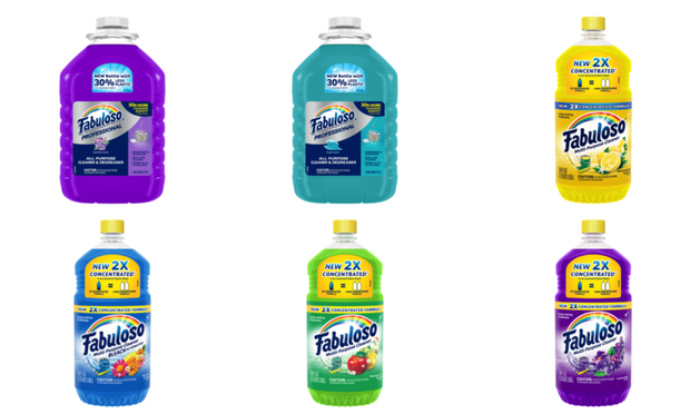six bottles of cleaner 