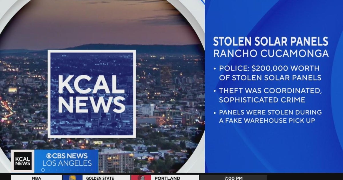 Rancho Cucamonga solar panels stolen CBS Los Angeles