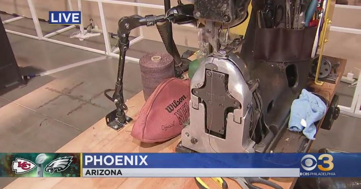 Getting a look at how footballs are made ahead of Super Bowl LVII CBS