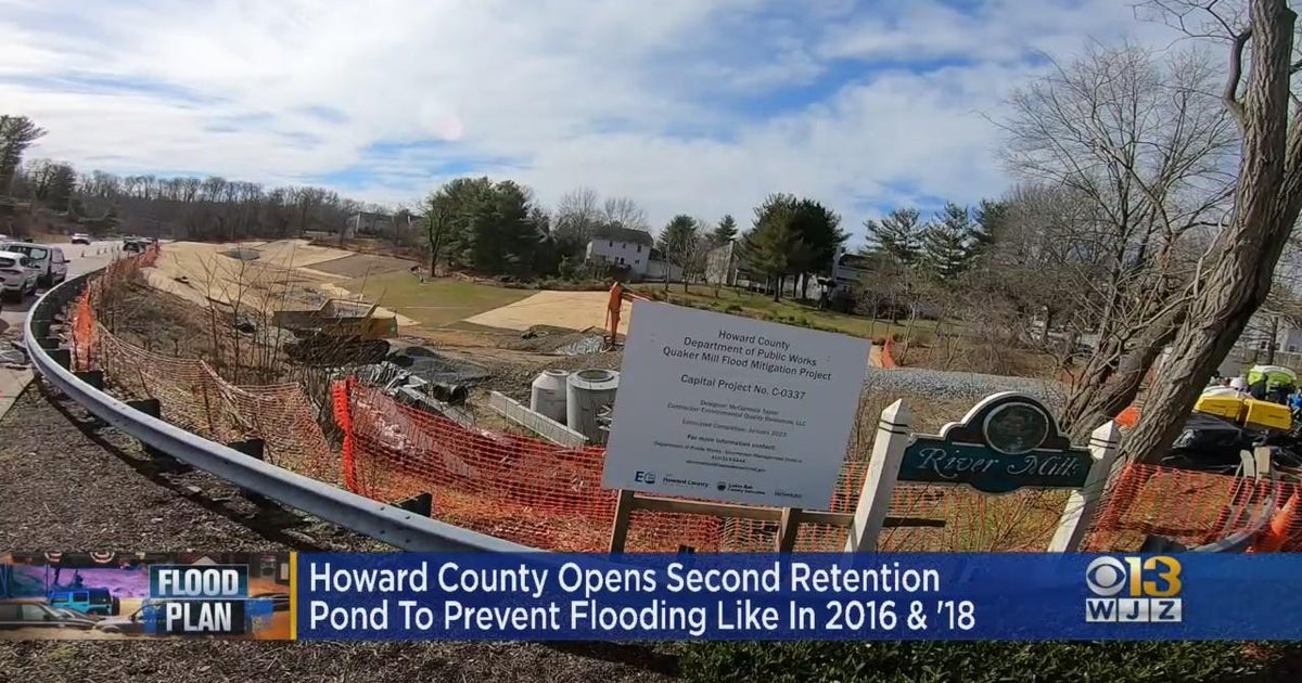 Howard County opens second retention pond to prevent flooding - CBS ...