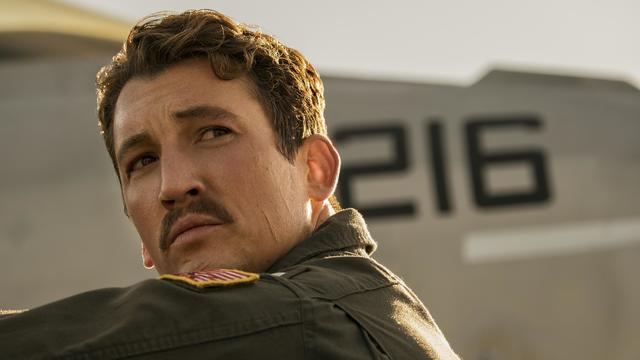 Miles Teller plays Lt. Bradley "Rooster" Bradshaw in Top Gun: Maverick from Paramount Pictures, Skydance and Jerry Bruckheimer Films. 