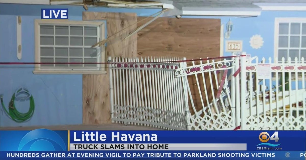 Driver of stolen truck crashed into Little Havana home - CBS Miami