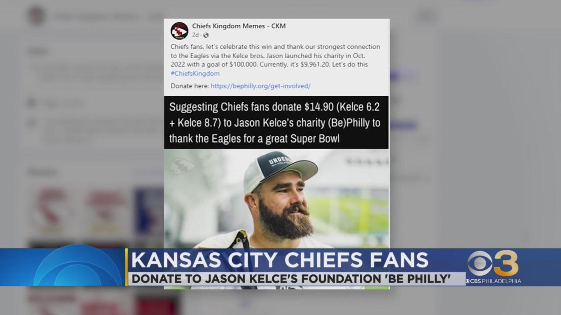 Chiefs fans raise over $120,000 for Jason Kelce's foundation