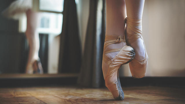 Close up of balerina feet 