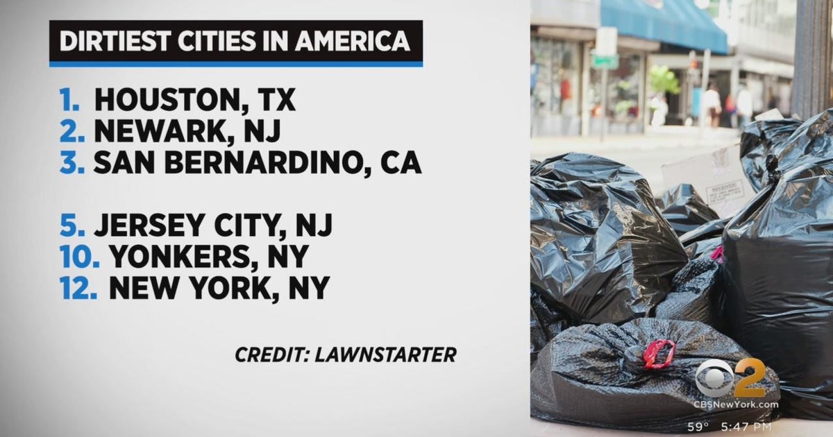 NYC comes in at No. 12 on list of dirtiest cities in the U.S. - CBS New