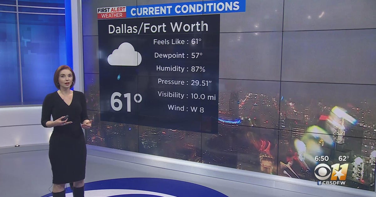 North Texans get a rainy start to Wednesday - CBS Texas
