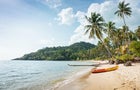 Tropical Beach During Sunset at Koh Chang island in Thailand, Asia 