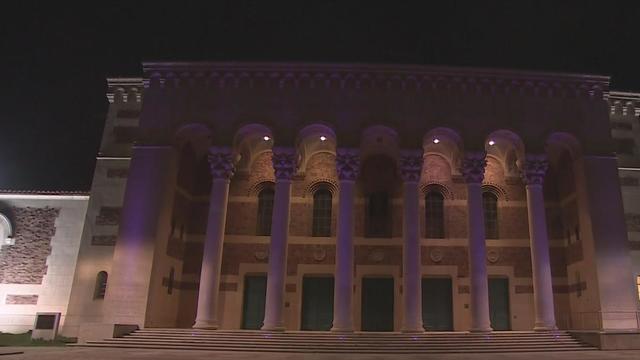 Buildings in downtown Sacramento turn purple for the Kings 