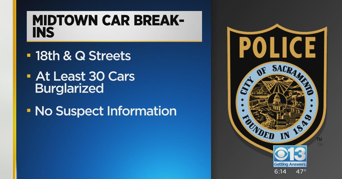 Dozens of cars burglarized in Midtown Sacramento