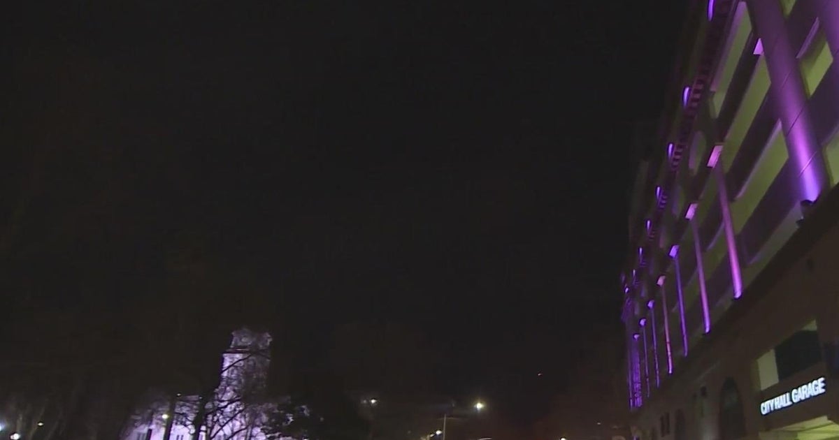 Downtown buildings show support for the Sacramento Kings