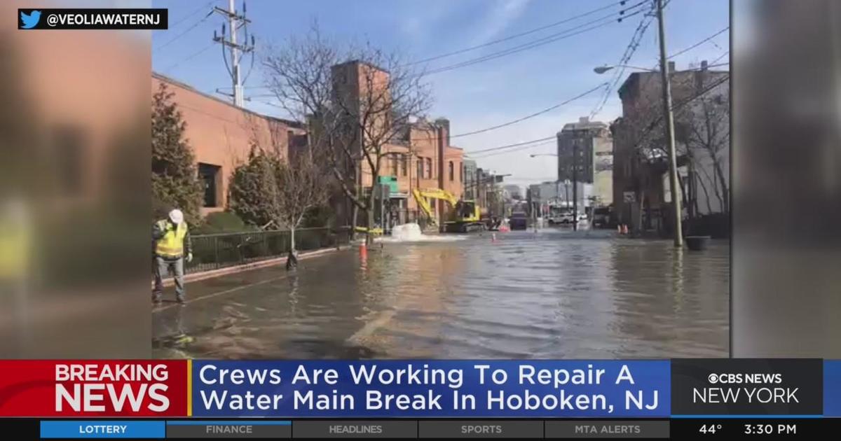 Hoboken Water Main Break - CBS New York