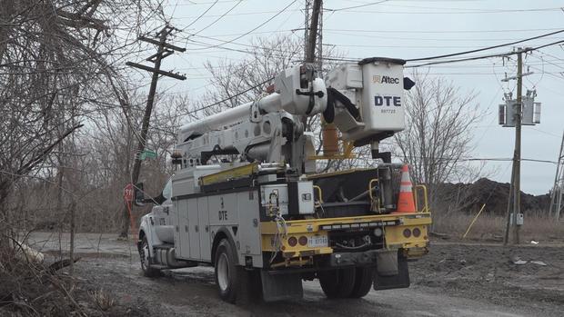 DTE Energy truck drives past  