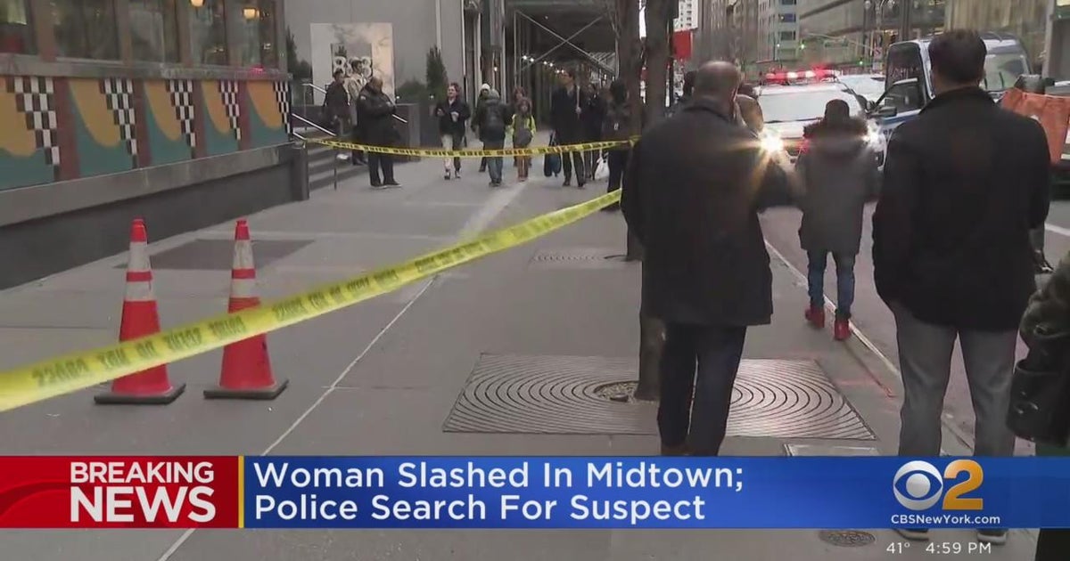Woman slashed in Midtown; police search for suspect - CBS New York