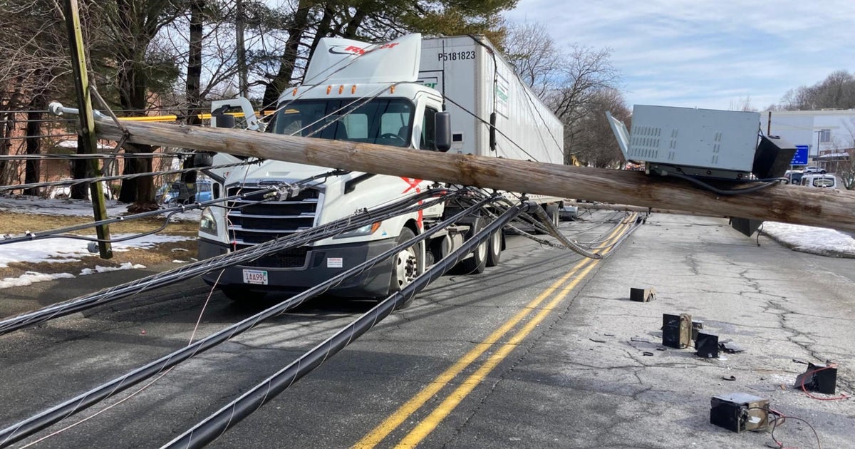 Truck takes down 7 utility poles and wires on Montvale Avenue in ...