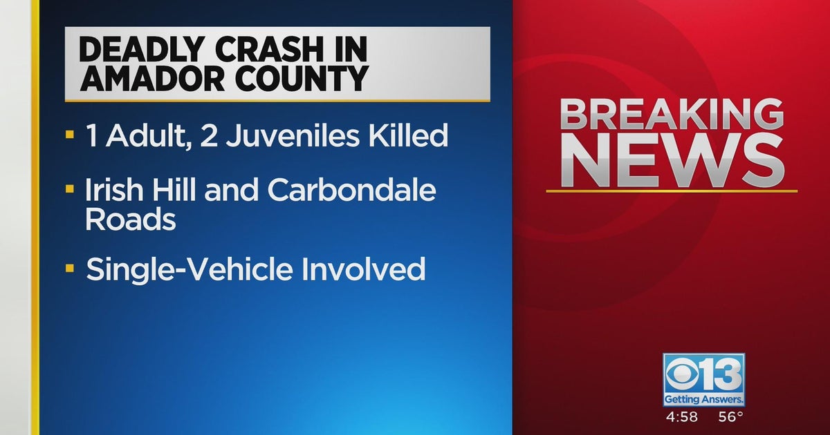 3 people killed in single-car crash in Amador County - CBS Sacramento