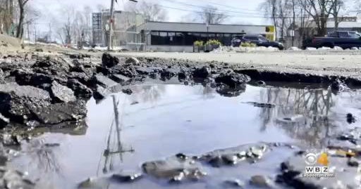 Pothole season underway in Boston - CBS Boston