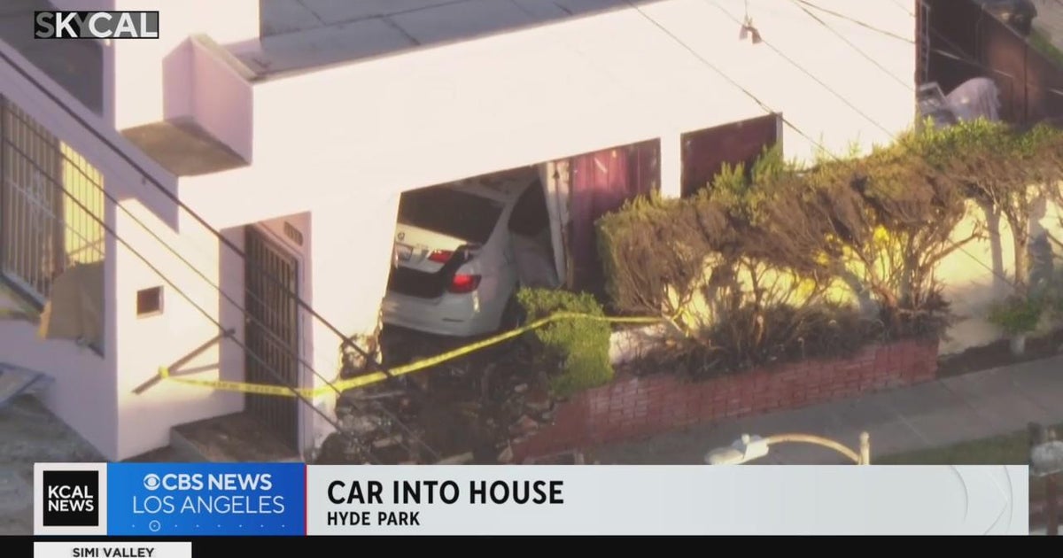 Car slams into home in Hyde Park - CBS Los Angeles