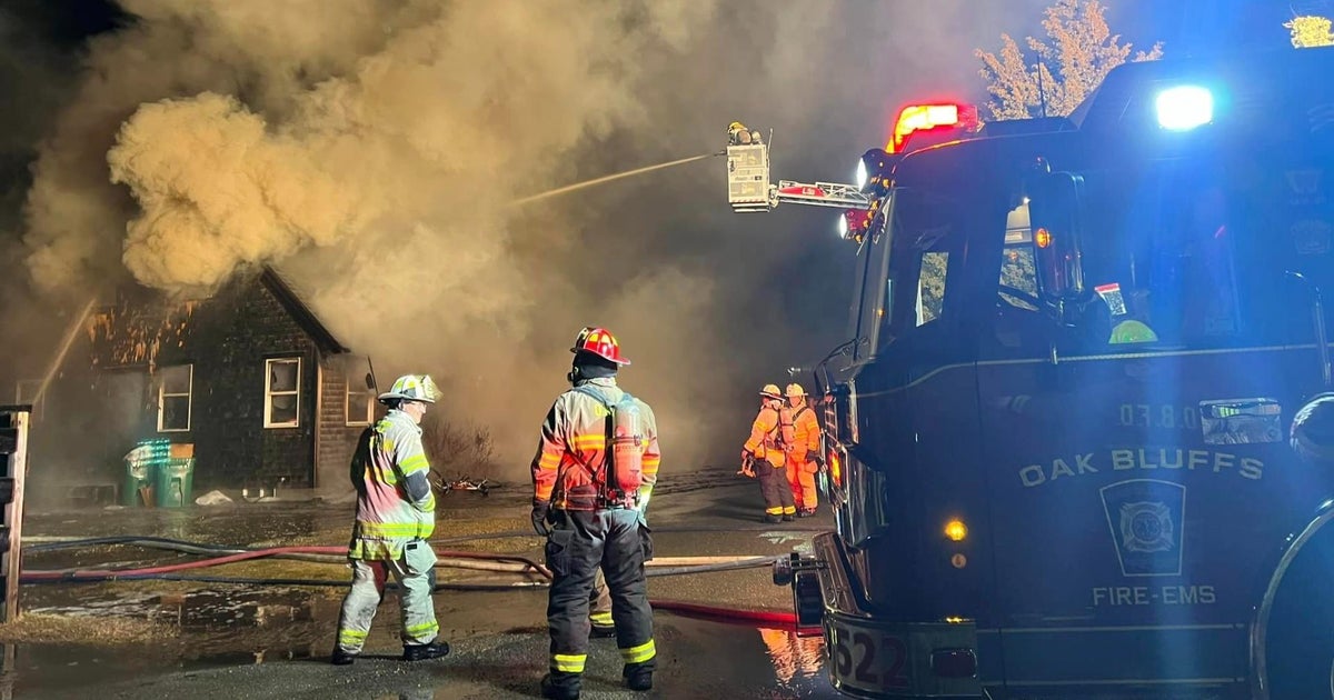 House engulfed by flames in Oak Bluffs fire CBS Boston