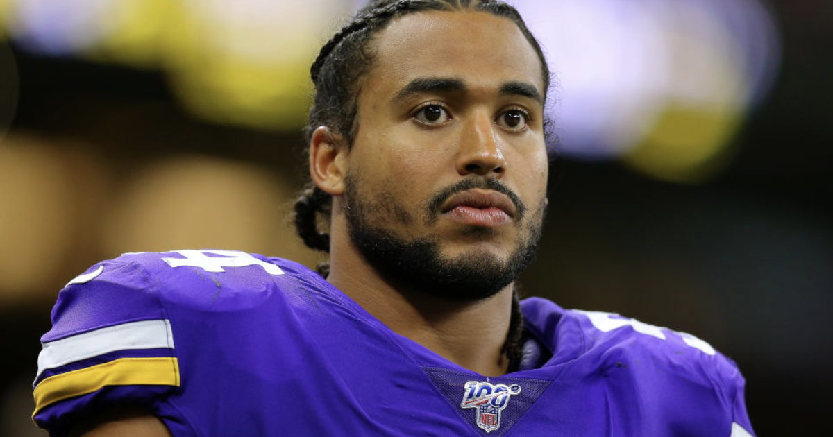 Minnesota Vikings middle linebacker Eric Kendricks reaches for a pass  during the NFL football team's training camp Friday, July 26, 2019, in  Eagan, Minn. (AP Photo/Jim Mone Stock Photo - Alamy