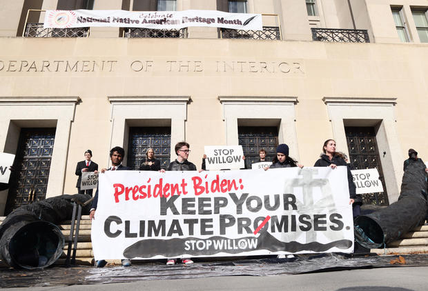 Oil Spill At The Department Of Interior: Climate Change Activists Urge President Biden To Reject Willow Project With Demonstration 