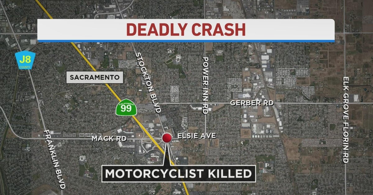 Motorcyclist dies after crash involving sedan in south Sacramento - CBS ...