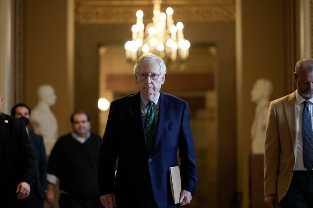 Senate Minority Leader Mitch McConnell walks to the Senate floor at the U.S. Capitol on March 6, 2023.aSenate Minority Leader Mitch McConnell walks to the Senate floor at the U.S. Capitol on March 6, 2023.Congressional Lawmakers Return To Capitol Hill After The Weekend 