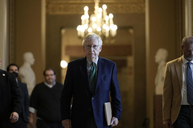 Senate Minority Leader Mitch McConnell walks to the Senate floor at the U.S. Capitol on March 6, 2023.aSenate Minority Leader Mitch McConnell walks to the Senate floor at the U.S. Capitol on March 6, 2023.Congressional Lawmakers Return To Capitol Hill After The Weekend 