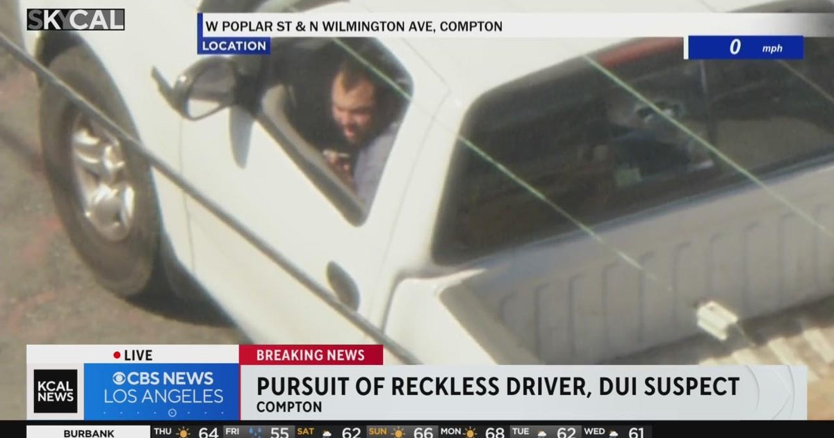 Standoff with pursuit suspect in Compton CBS Los Angeles
