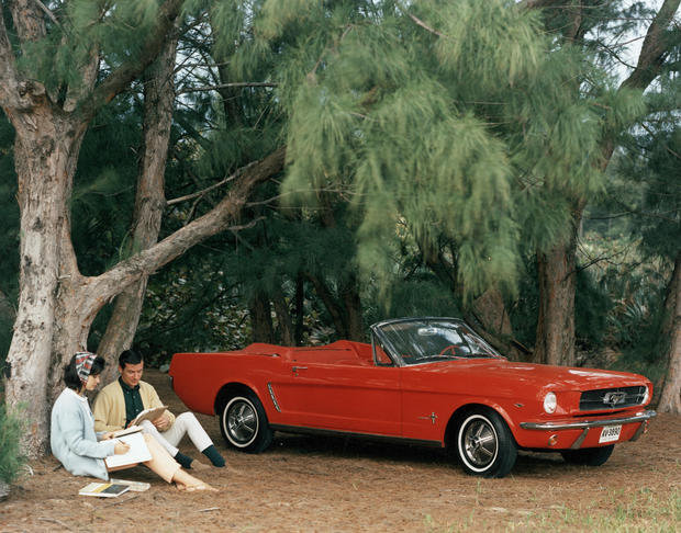 Promotional Shot Of Red 1964 Ford Mustang Convertible 