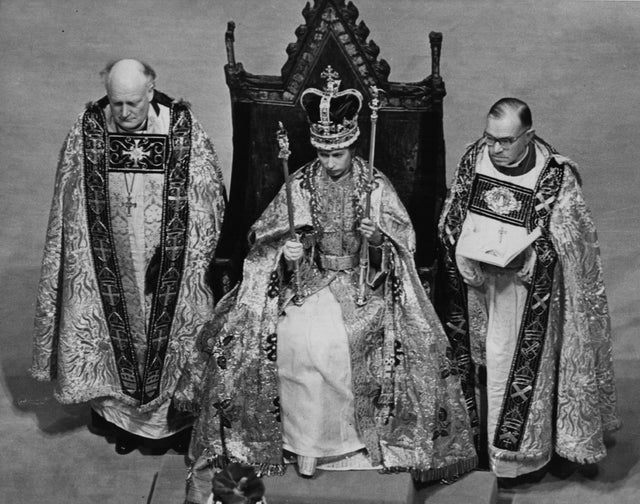 Queen Elizabeth II at her coronation in 1953 