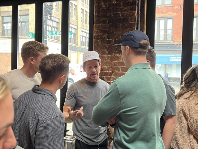 Mark Wahlberg hangs with Patriots - The Boston Globe