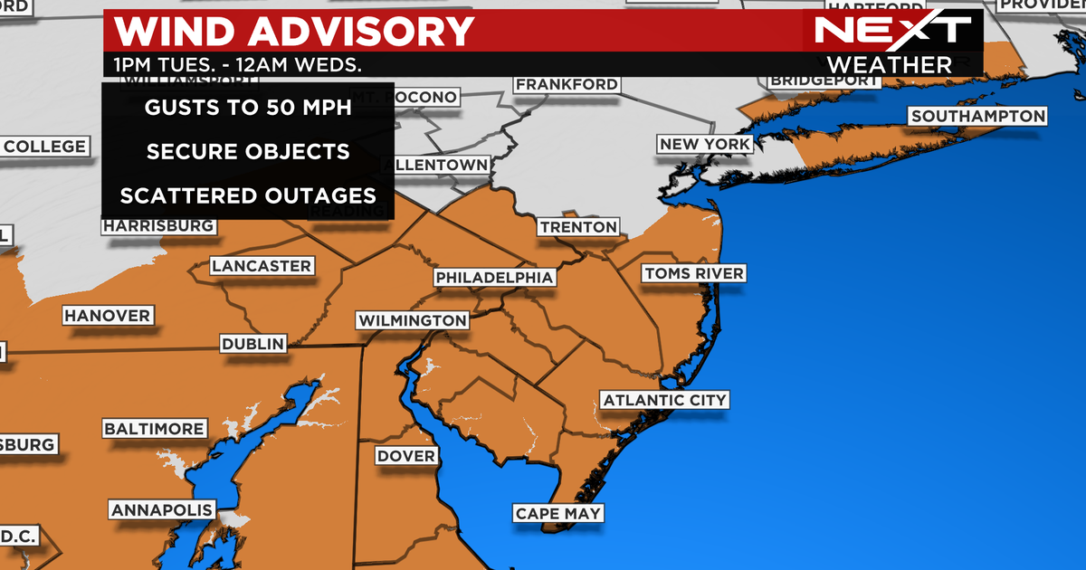 NEXT Weather: Brace for wind gusts as high as 50 mph Tuesday - CBS ...