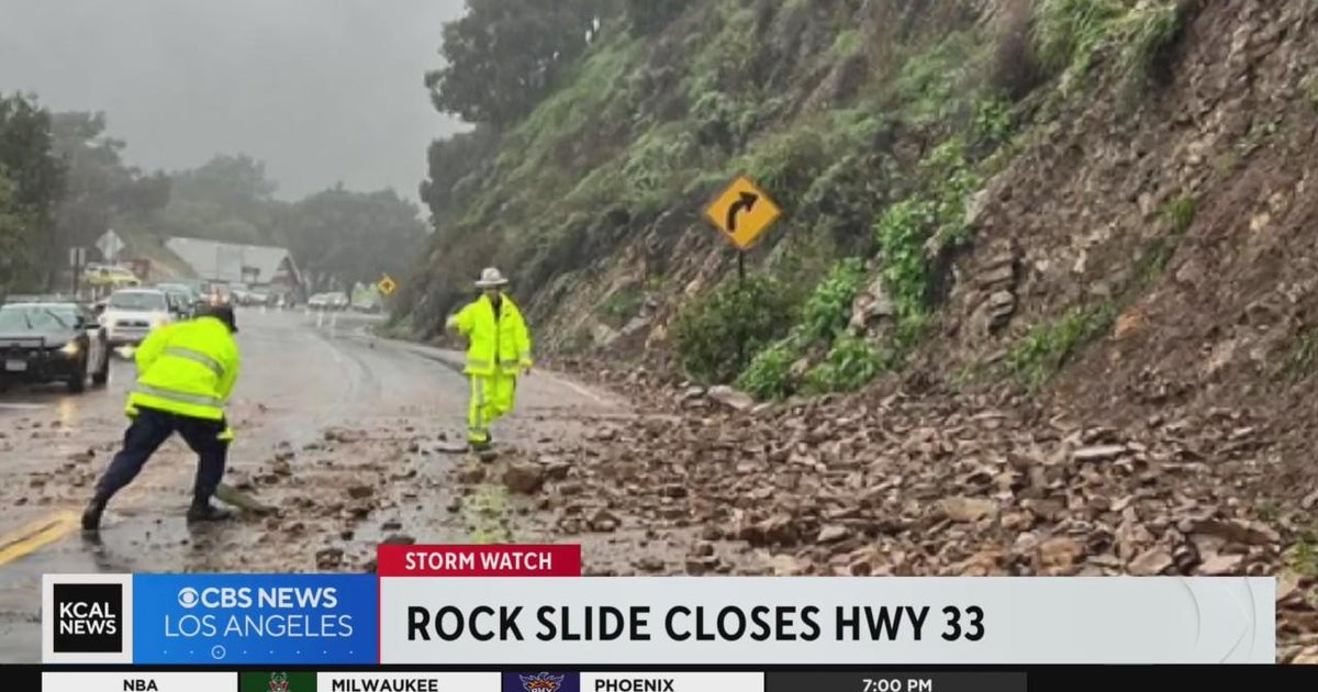 Storm causes rock slide, power outages in Ventura County - CBS Los Angeles