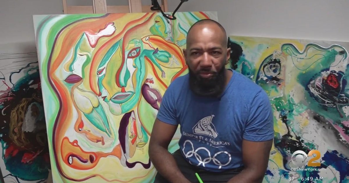 Army veteran combats PTSD through art therapy - CBS New York