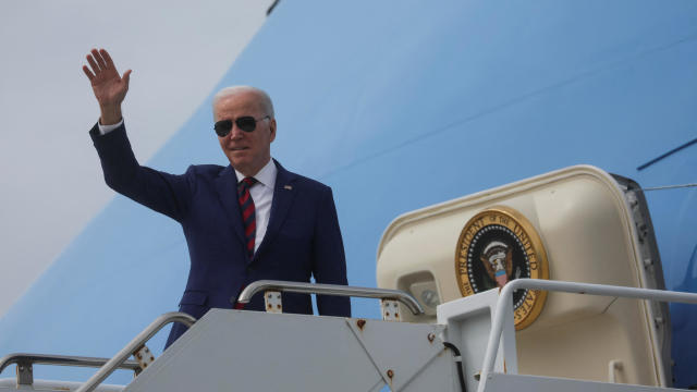 President Biden boards Air Force One as he departs North Island Naval Air Station in San Diego, California, en route to Los Angeles on March 14, 2023. 