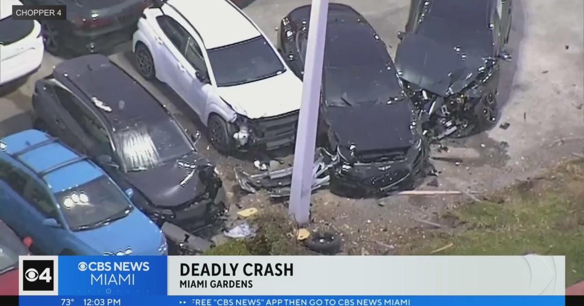 Single-vehicle crash leaves 1 dead in Miami Gardens - CBS Miami